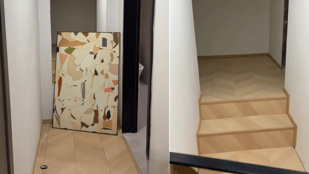 Woman discovers stairs behind decor painting in Wuhan hotel; netizens wonder