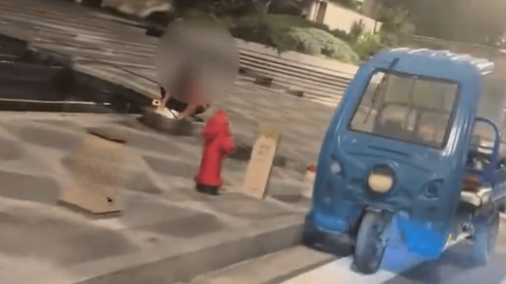 Street vendors in Hong Kong washing sinks for food and pots has raised food safety concerns among netizens