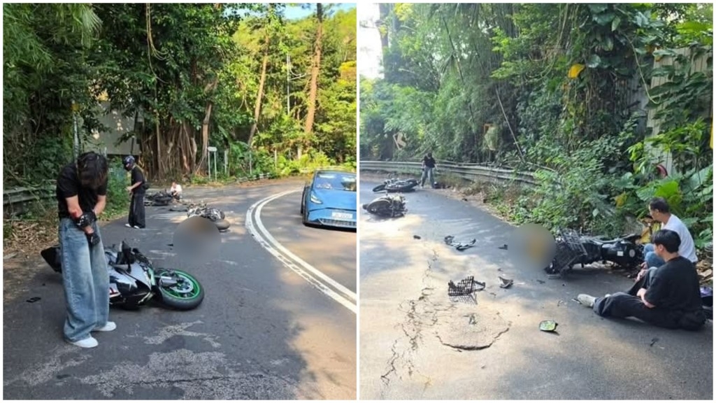 Three Electric Scooters Crash on Ken Tsing Highway, One P-Plate Holder Injured
